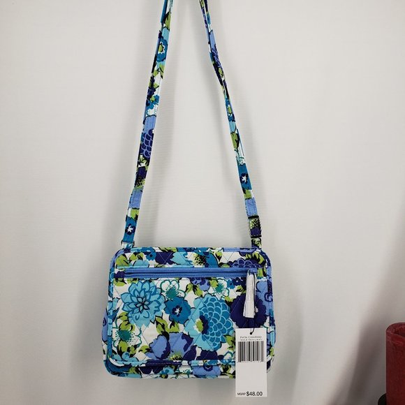 Vera Bradley Petite Crossbody Blueberry Blooms NWT - Picture 3 of 6